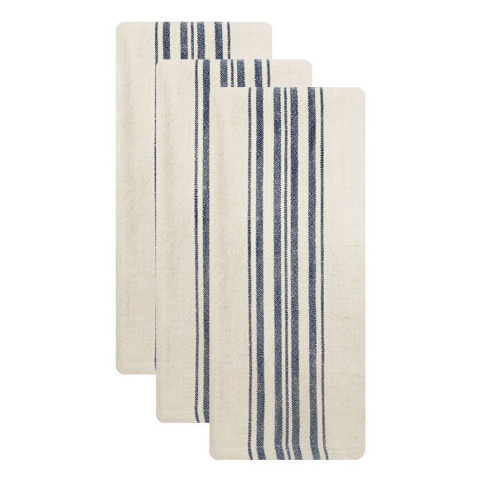 Herringbone Flat Stripe - Organic Cotton Kitchen Towels, Pack of 3