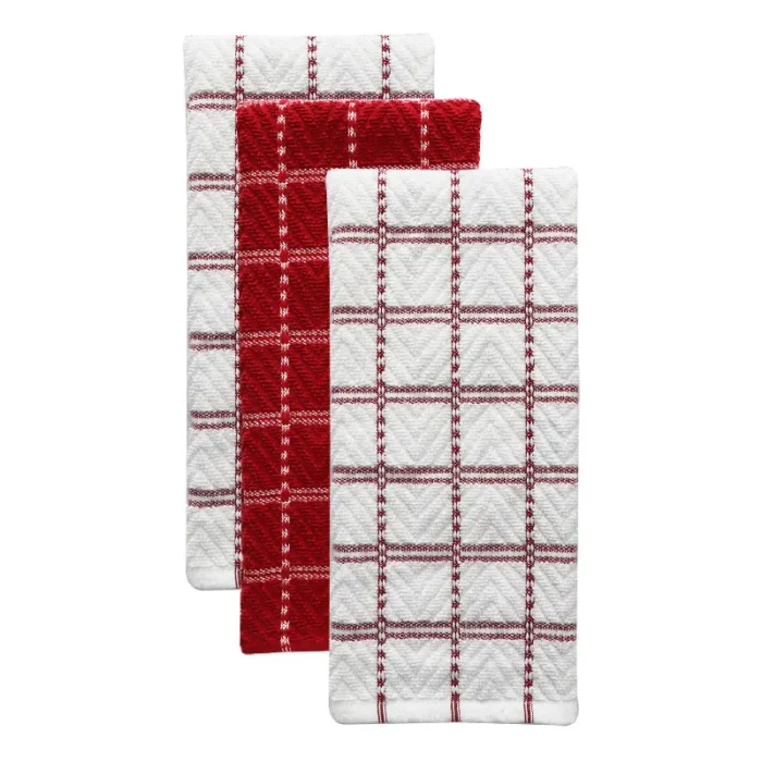 Herringbone Check -Terry Kitchen Towels, Pack of 3