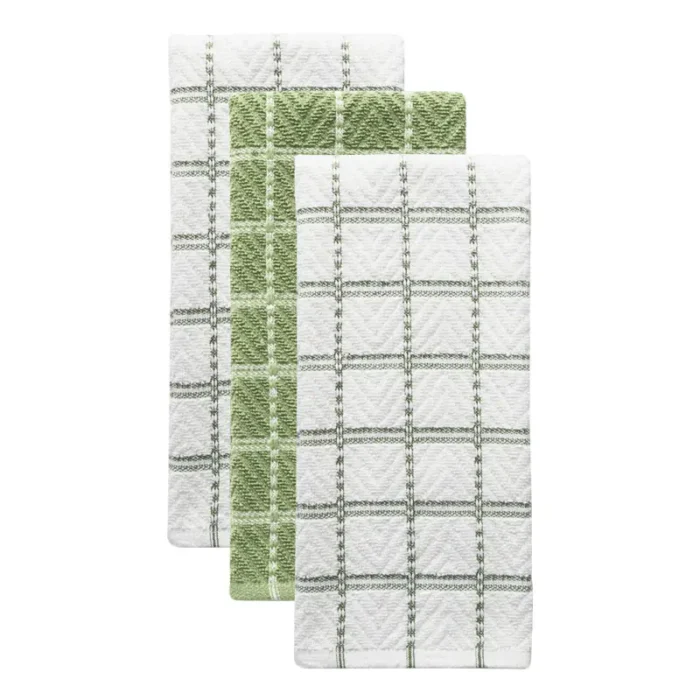 Herringbone Check -Terry Kitchen Towels, Pack of 3